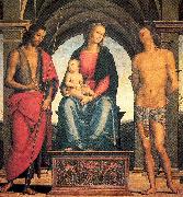 PERUGINO, Pietro Madonna and Child with Saints John the Baptist and Sebastian oil painting artist